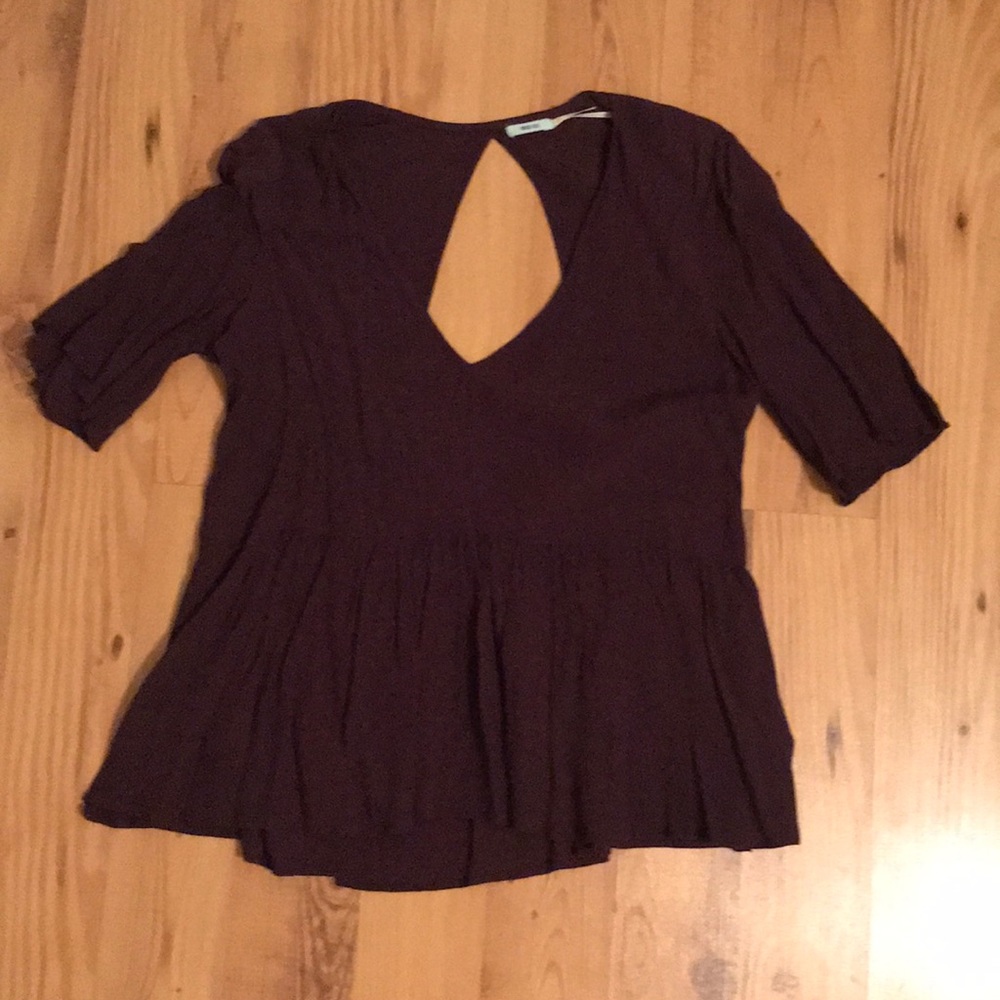 Dark purple peplum top from Urban Outfitters